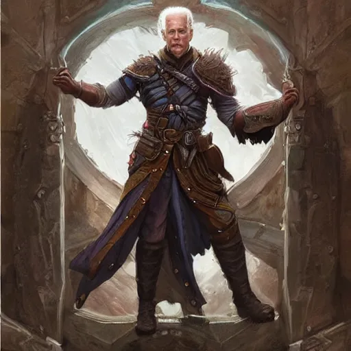 Image similar to Joe Biden as a fantasy D&D character, portrait art by Donato Giancola and James Gurney, digital art, trending on artstation