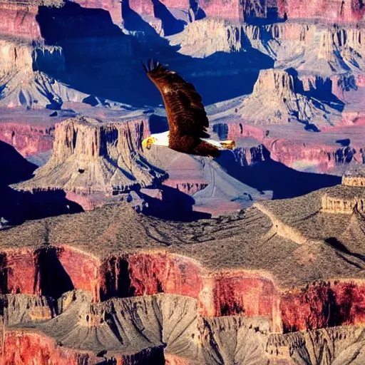 Image similar to eagle flying above the grand canyon