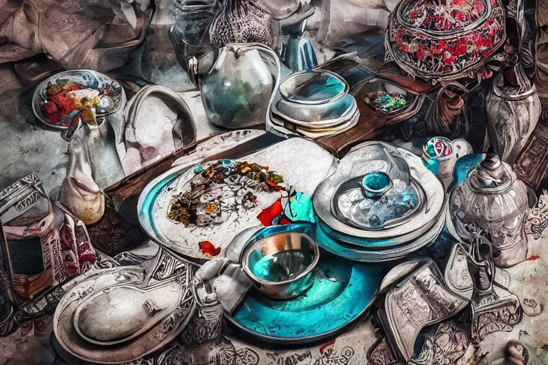 Prompt: still life photography of Karachi, detailed, digital art, trending on ArtStation