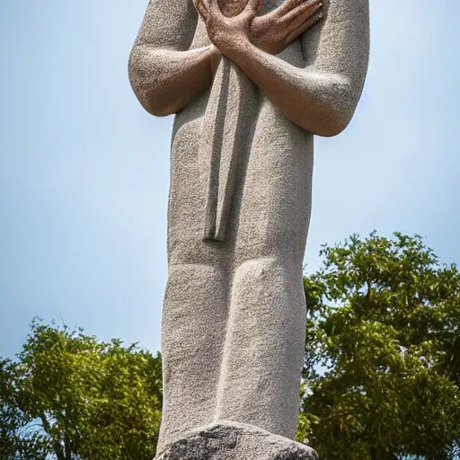 Image similar to giant concrete statue of Jesus Christ on a cross