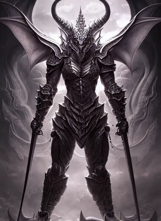 Prompt: muscular and tall ghostly humanoid dragon!!!! draconian!! intricate ornate iridescent heavy armor!! character concept art, sharp focus, octane render! unreal engine 5! highly rendered!! trending on artstation!! detailed linework!! illustration by artgerm, wlop, and chie yoshii