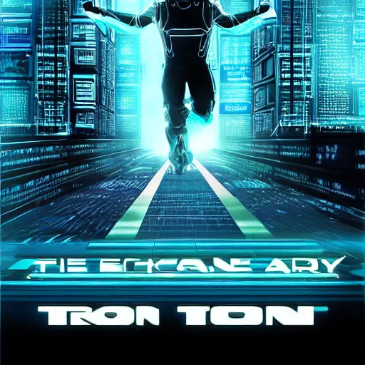 Image similar to “ the blockchain race, tron legacy, in the ancient tower of babylon ”