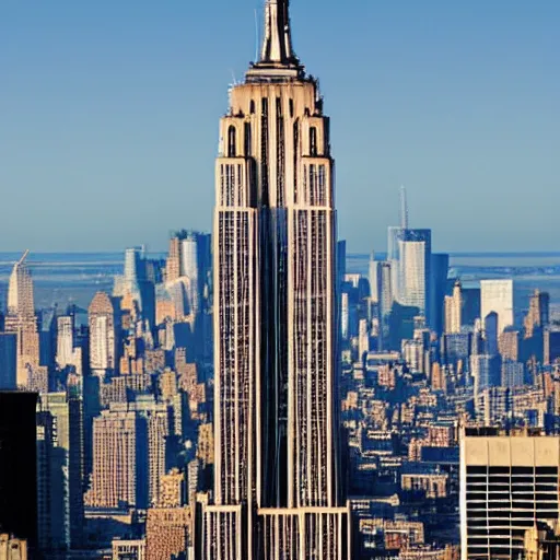 Image similar to the empire state building, built with renaissance era architecture