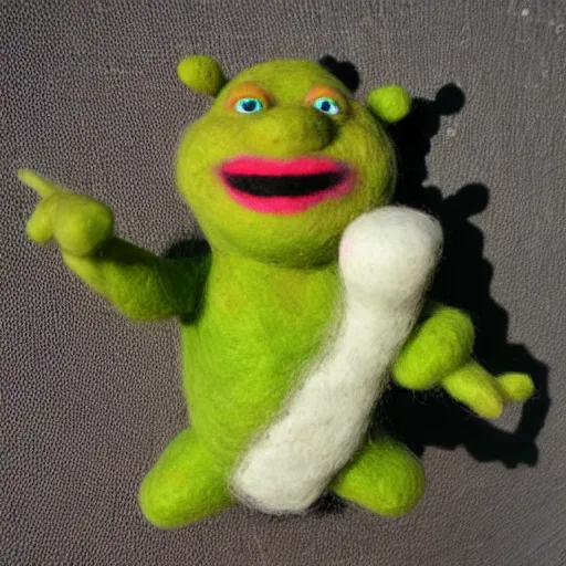 Image similar to shrek needle felted + needle felting art