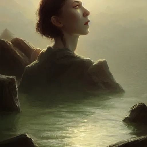 Image similar to cthulu portrait, dramatic light, lake background, 2 0 0 mm focal length, painted by stanley lau, painted by greg rutkowski, painted by stanley artgerm, digital art, trending on artstation