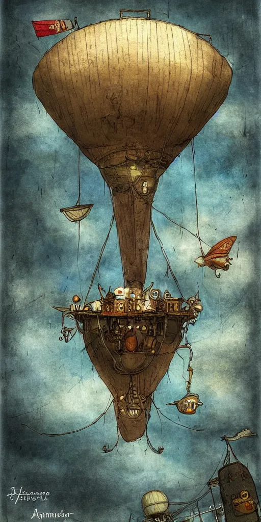 Image similar to a vintage airship by alexander jansson