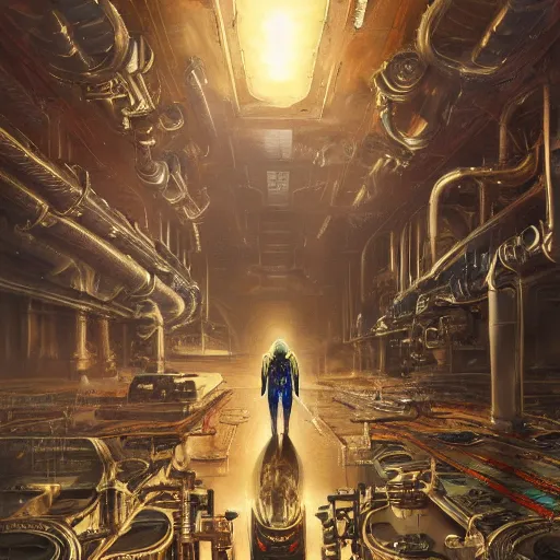 Prompt: alien machine walks through the center of a dallas, extremely detailed oil painting, 1 9 2 0's colored pencil, highly detailed, highly accurate, deep aesthetic, 8 k, highly ornate intricate details, cinematic lighting, rich colors, beautiful scenic view, ray tracing, hyperrealistic, photorealistic, cinematic landscape, trending on artstation, concept art,