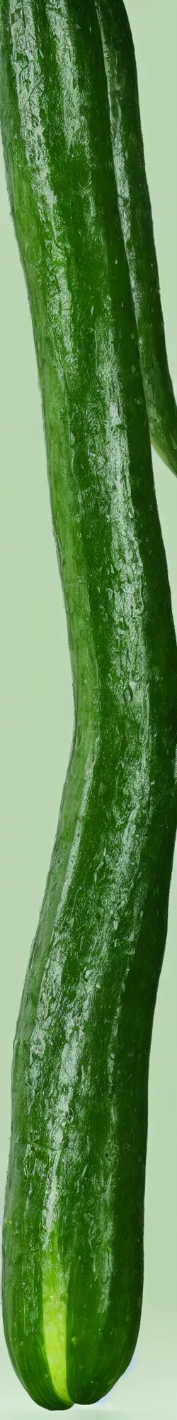 Prompt: a long vertical cucumber, photorealistic photography, volumetric light, macro