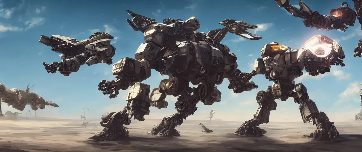 Image similar to a beautiful illustration of am anthropomorphic beaver piloting a mech | unreal engine:.3