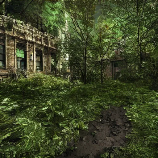 Image similar to New York City Abandoned and Overgrown, ultra realistic, 8k, intense, vivid