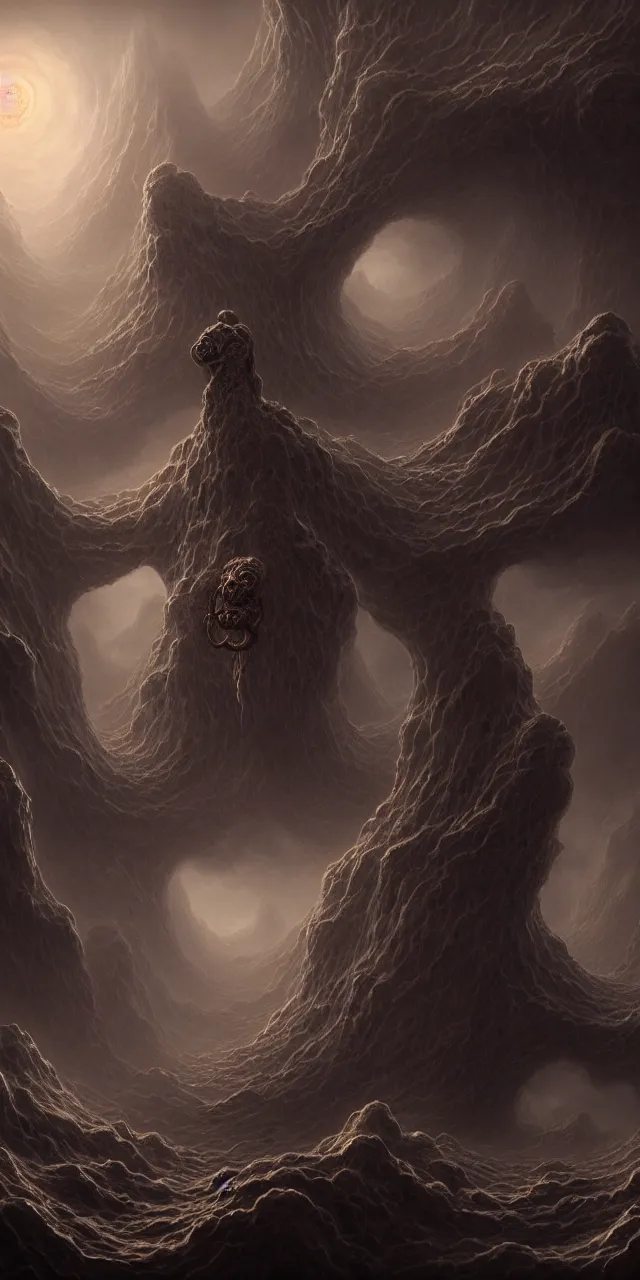 Image similar to matte portrait painting, polycount, surrealism, surrealist, lovecraftian, cosmic horror, high detail