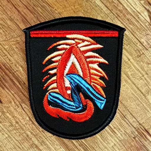 Image similar to flame embroidered patch retro - futuristic design