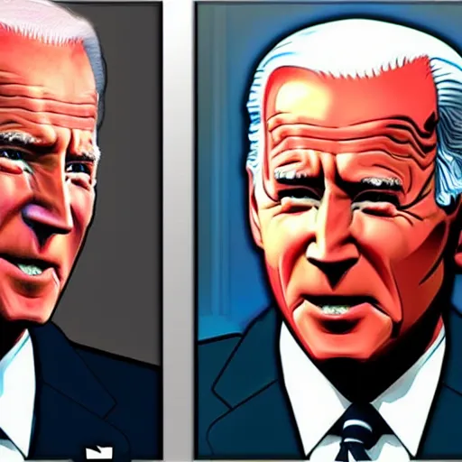 Image similar to evil joe biden, handdrawn high quality high detail