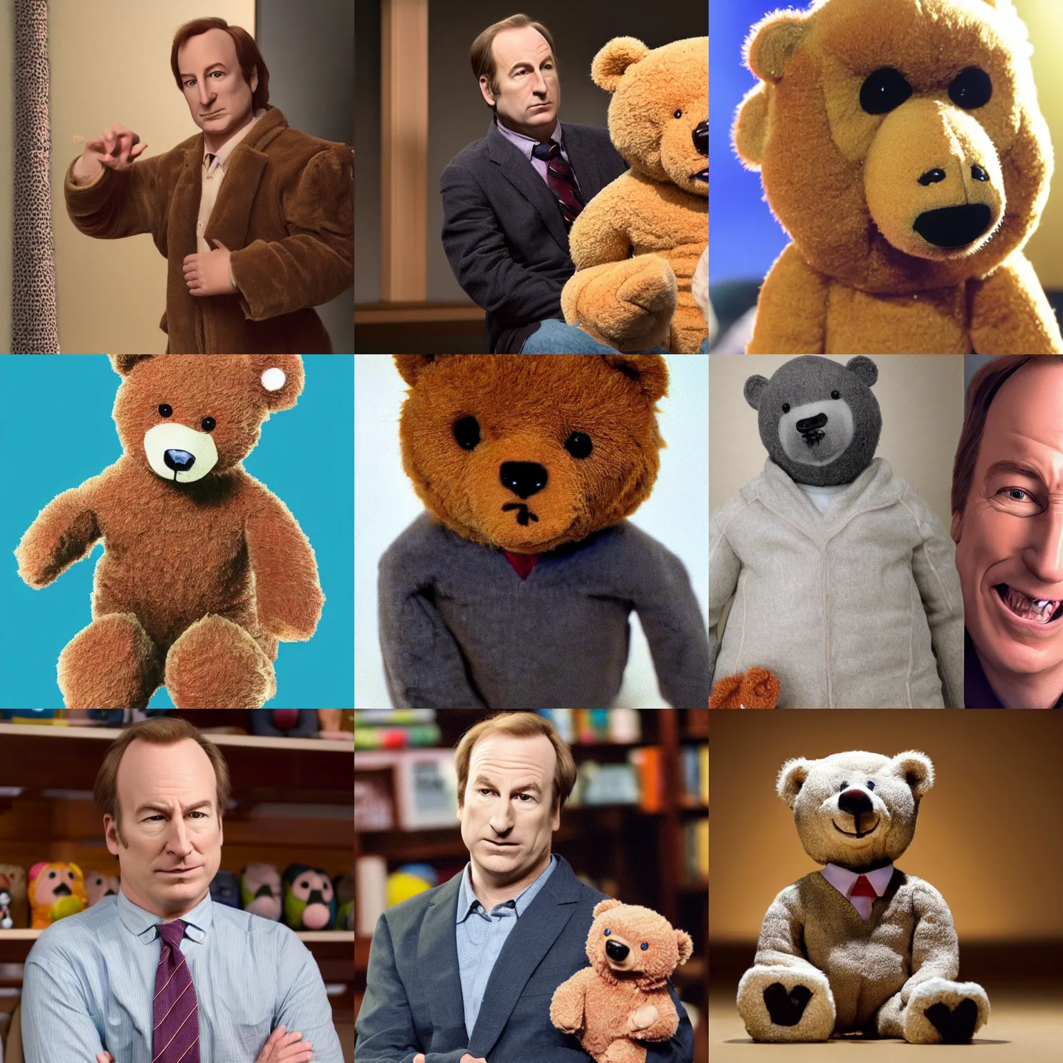 Prompt: bob odenkirk as a teddy bear