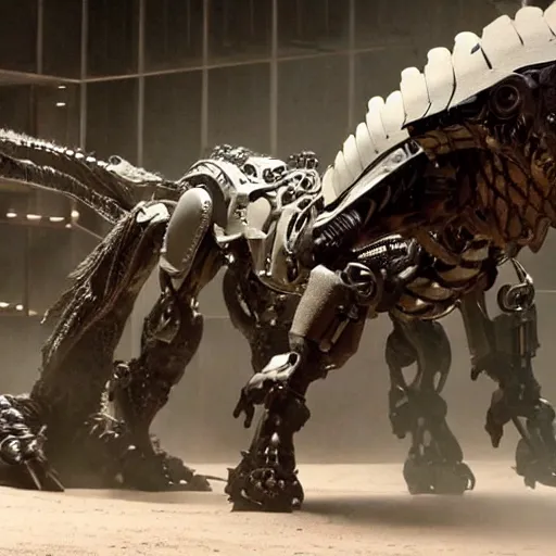 Image similar to cinematic still of westworld, a intact si - fi robotic fantasy dragon, well armored mech dragon, highly detailed