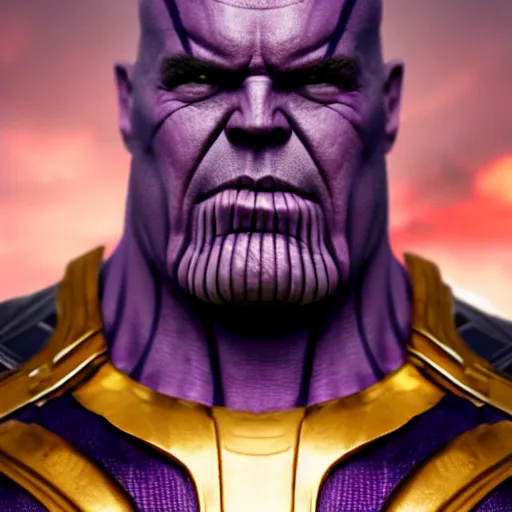 Prompt: thanos dressed as a soldier, highly detailed, high quality, hd, 4 k, 8 k, canon 3 0 0 mm, professional photographer, 4 0 mp, lifelike, top - rated, award winning, realistic, sharp, no blur, edited, corrected, trending