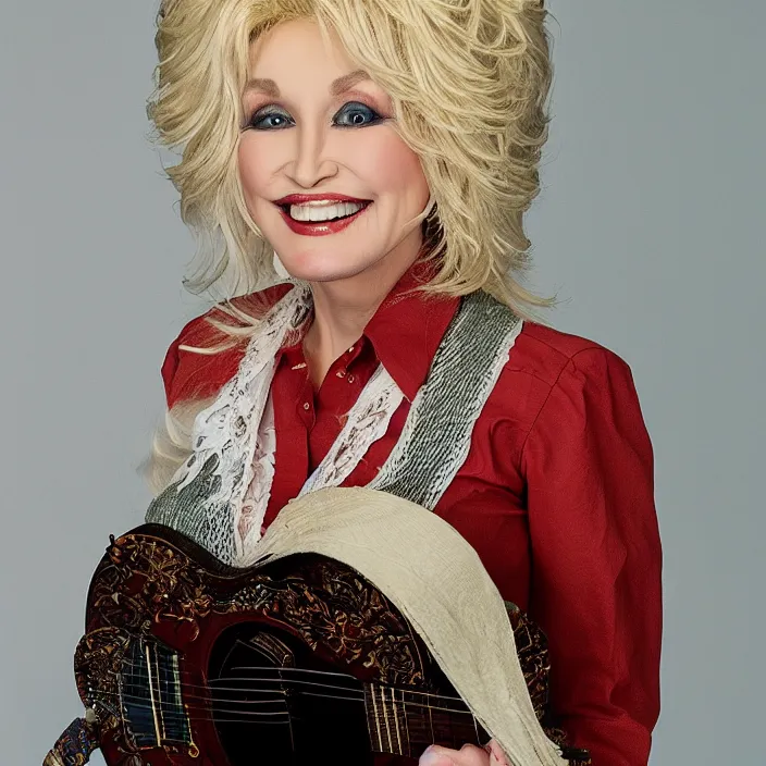 Image similar to studio portrait of japanese dolly parton