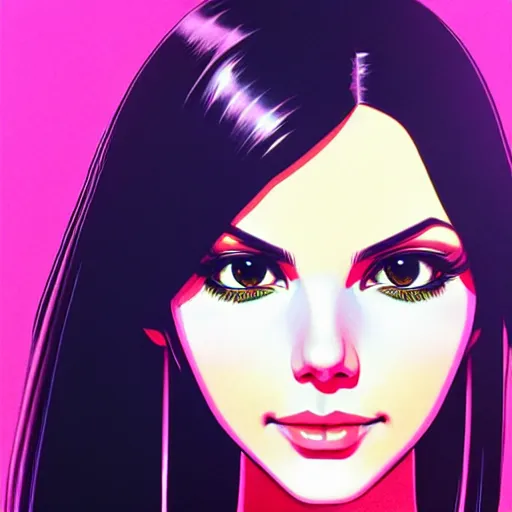 Image similar to victoria justice. underground box office hit, fantasy and seventies italian horror movie, unreal engine, intricate, ultra detailed 8 k, ambient occlusion, best, cool, extremely beautiful and aesthetic shape of face and neck, art by hiroaki samura and ilya kuvshinov and rossdraws andy warhol