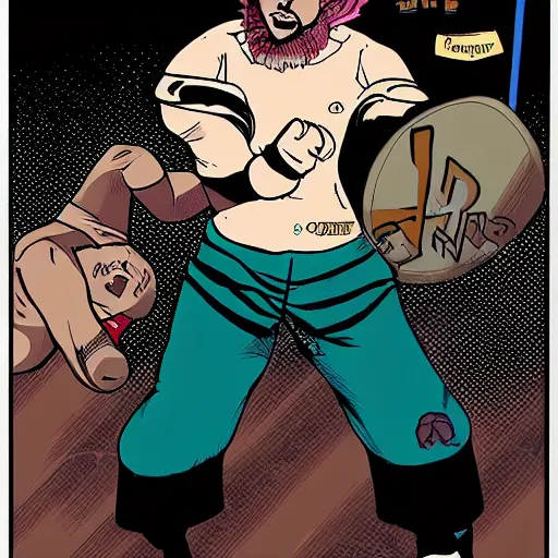 Image similar to baroque mma fighter, color, lastman comic, bastien vives comic style