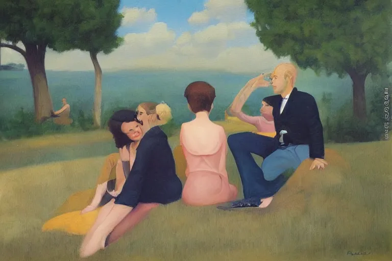 Prompt: beautiful painting of friends, beautiful faces, sitting on the edge, cute, soft light, digital painting by diane arbus and ralph mcquarrie and colin campbell cooper