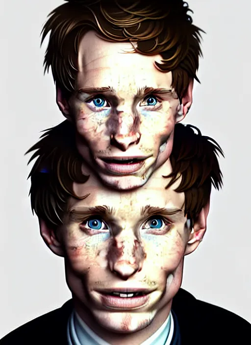 Prompt: cute eddie redmayne, natural lighting, path traced, highly detailed, high quality, digital painting, by don bluth and ross tran and studio ghibli and alphonse mucha, artgerm