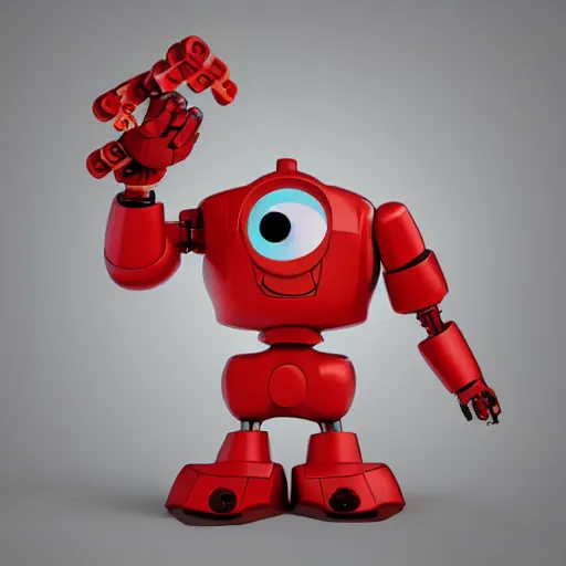 Image similar to cute communist robot in style of pixar