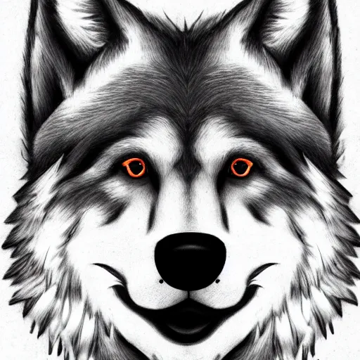 Prompt: !dream headshot portrait of an anthropomorphic wolf fursona, drawn by fleurfurr, , trending on artstation