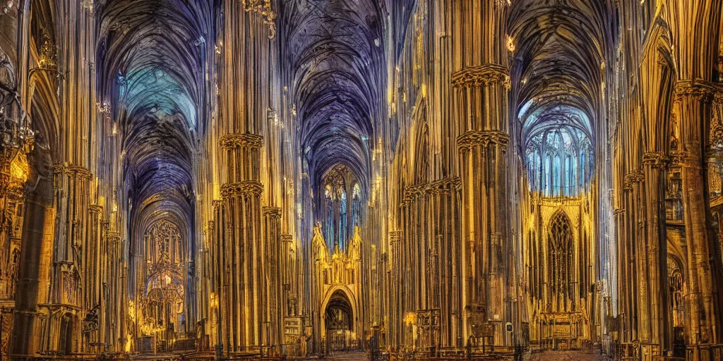 Prompt: A cathedral made of fractals, mandlebulb