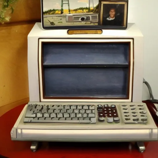 Prompt: antique roadshow featuring a 1980s desktop computer