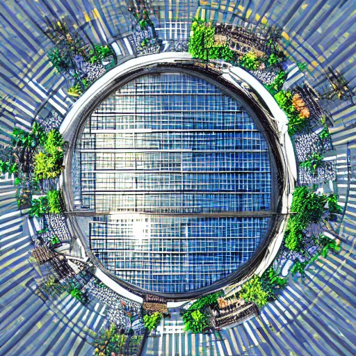 Image similar to a solarpunk domed city, digital art