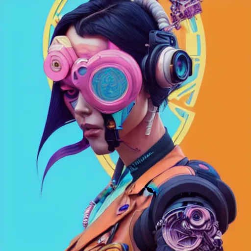 Image similar to high quality high detail portrait of a diesel punk jinx overwatch character, tristan eaton, victo ngai, artgerm, rhads, ross draws, hyperrealism, intricate detailed, alphonse mucha, 8 k, sci - fi, pastel colors, artstation,