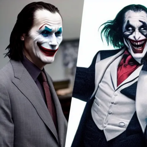 Image similar to keanu reeves as mr. bean as the joker from batman, still from batman vs bean, 2 0 2 0