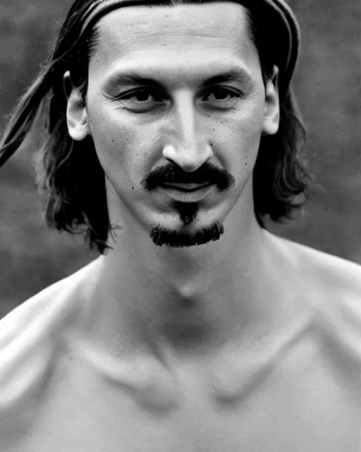 Prompt: a portrait of a 1 9 6 0 s hippie looking like zlatan ibrahimovic