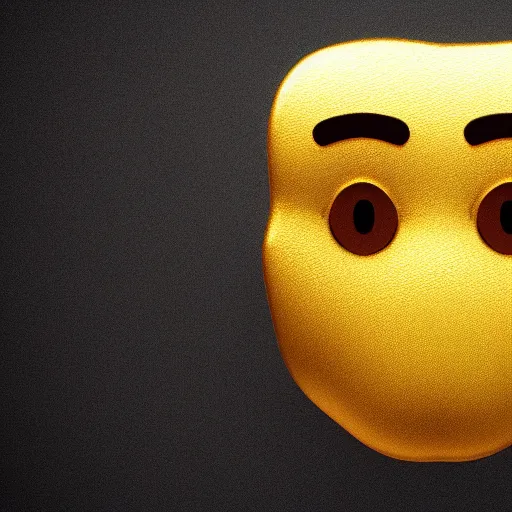 Image similar to full head shot of sad golden emoji, trending on artstation, octane render, insanely detailed, 8 k, hd