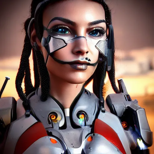 Image similar to beutiful girl cyborg, trending artstaition, unreal engine