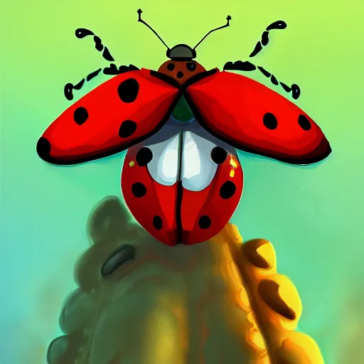 Image similar to a lady bug healer, digital art, artstation, high detail, centered, coherent, hdr