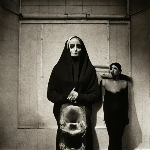 Prompt: photo by shirin neshat and joel peter witkin and vivian maier