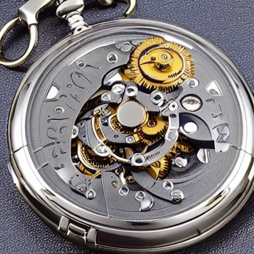 Image similar to cu thousands of tiny interlocking wheels and pinions make for the most elaborate pocket mechanical pocket watch mechanism ever invented, hyperreal - h 6 4 0