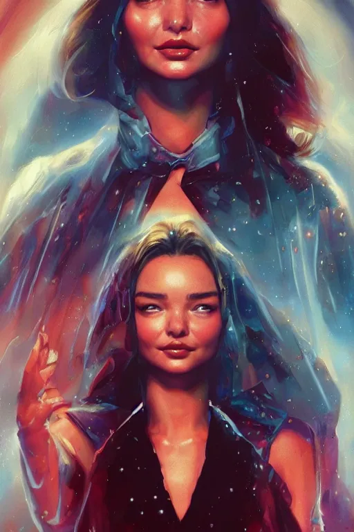 Prompt: movie poster of miranda kerr starting in a 80s horror movie, space themed, highly detailed, digital painting, artstation, concept art, smooth, sharp focus, illustration, art by artgerm and greg rutkowski