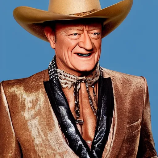 Image similar to “ john wayne in rupaul ’ s drag race ”