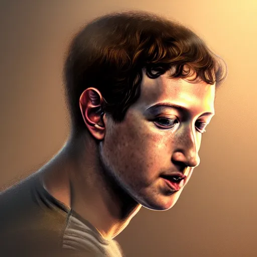 Image similar to Mark Zuckerberg, closeup, D&D, fantasy, intricate, elegant, highly detailed, digital painting, artstation, concept art, matte, sharp focus, illustration