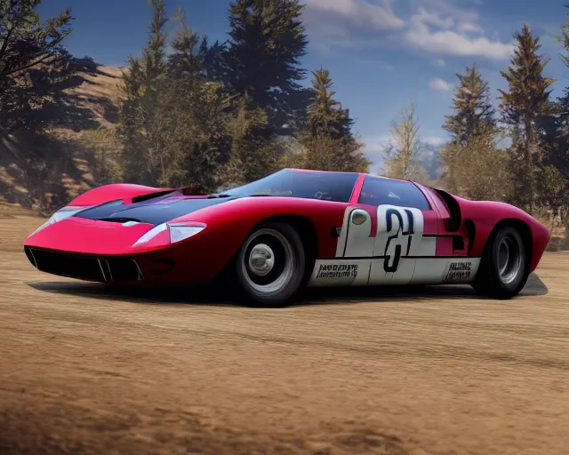 Image similar to new concept for a gt 4 0, cinematic, photoreal, by red dead redemption 2