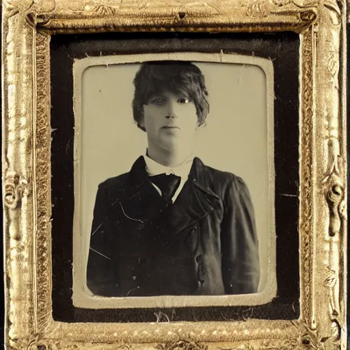Image similar to close up photo portrait of a 19th young male detective in a medical coat by Diane Arbus and Louis Daguerre