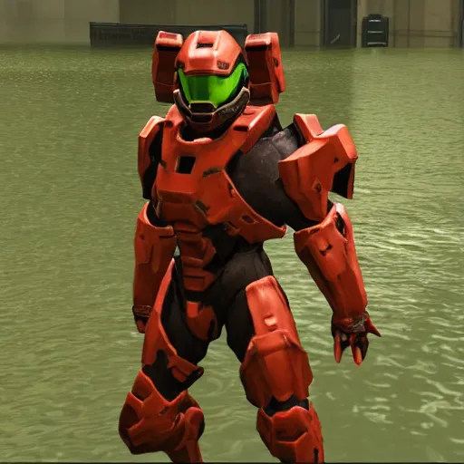 Prompt: flood combat form from halo 3 enjoying a cup of tea