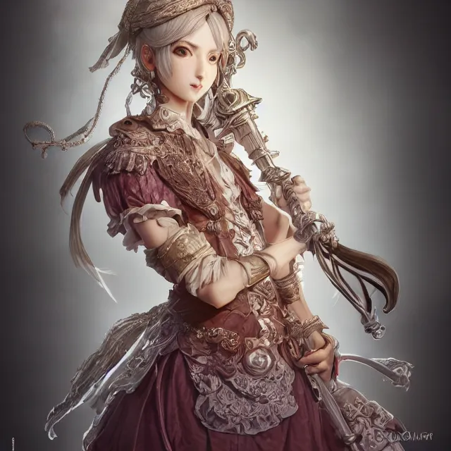 Prompt: studio portrait of neutral good colorful female cleric bard healer as absurdly beautiful, elegant, young skinny gravure idol, ultrafine hyperdetailed face illustration by kim jung gi, irakli nadar, intricate linework, sharp focus, bright colors, octopath traveler, final fantasy, unreal engine highly rendered, global illumination, radiant light, detailed intricate environment