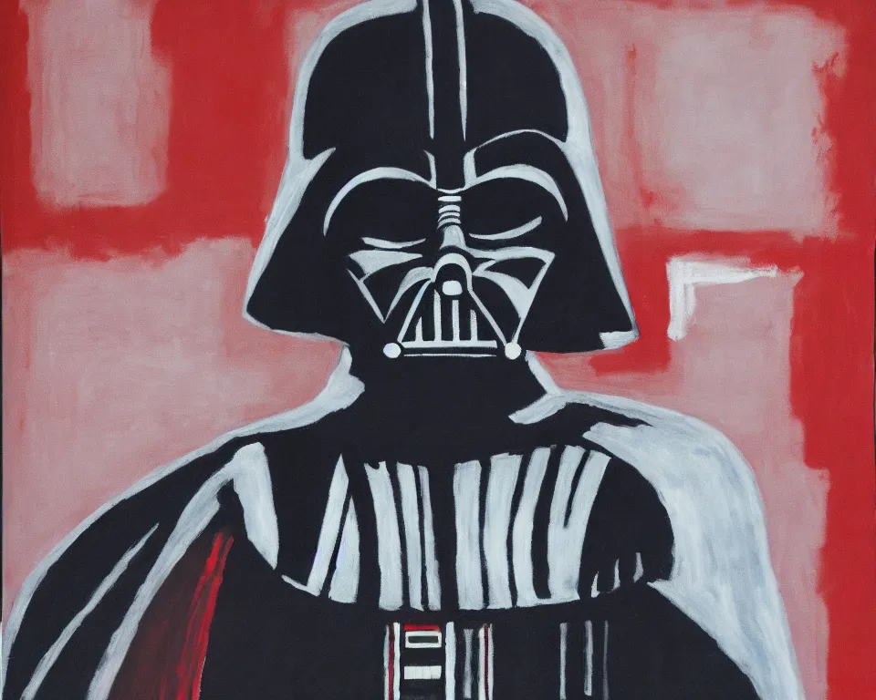 Prompt: Darth Vader in Mark Rothko style