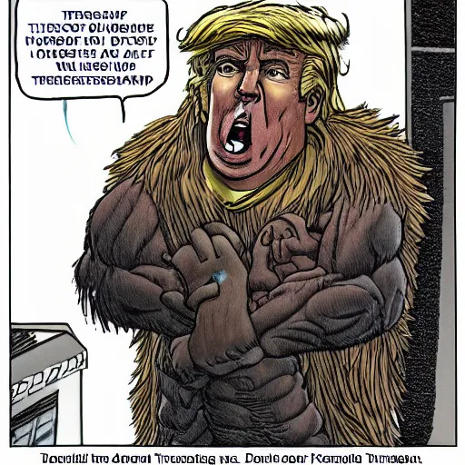 Image similar to donald trump as the thing from fantasic 4
