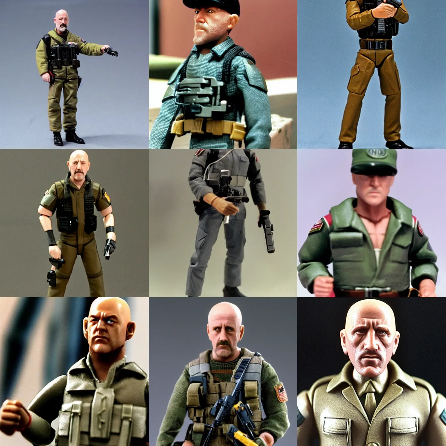 Prompt: Mike Ehrmantraut as a 1980s style G. I. Joe action figure