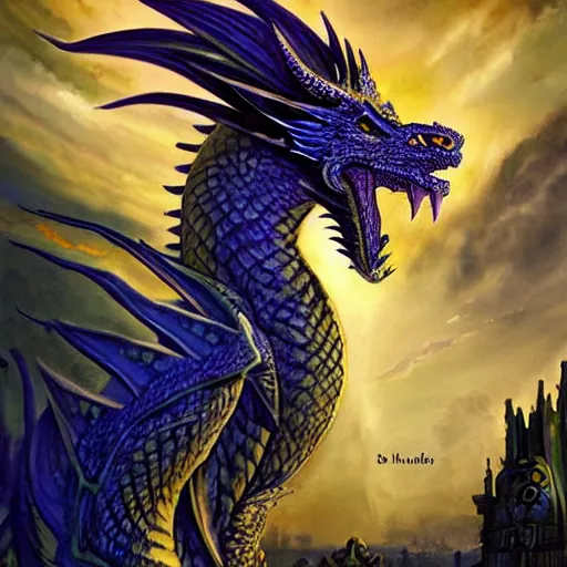 Prompt: babylon dragon, fantasy art,