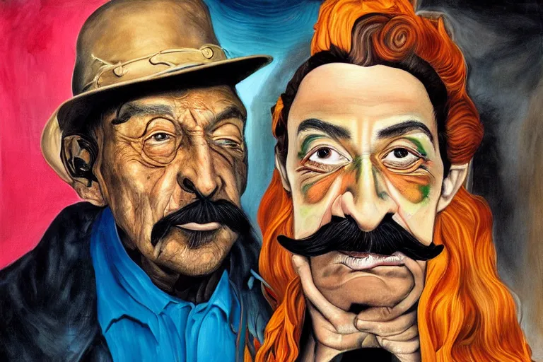 Image similar to portrait of a uncanny painter by Chor Boogie and Salvador Dali collaboration